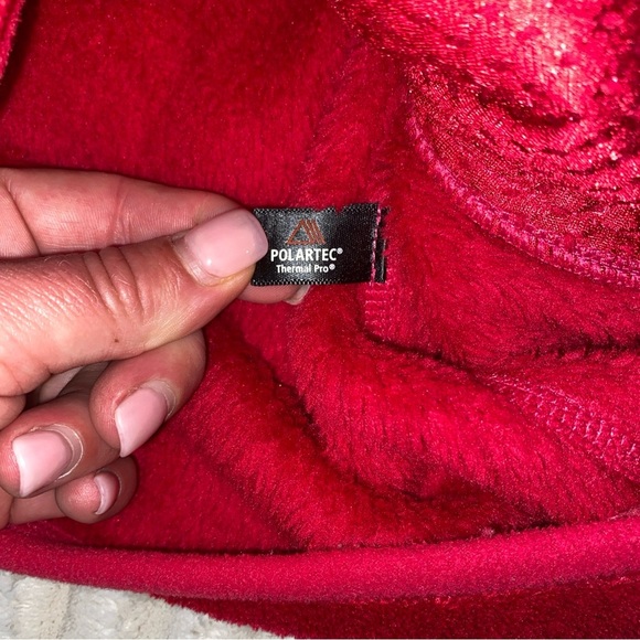 Patagonia Vibrant Red Textured Fleece Jacket Polartec XS - Picture 7 of 8
